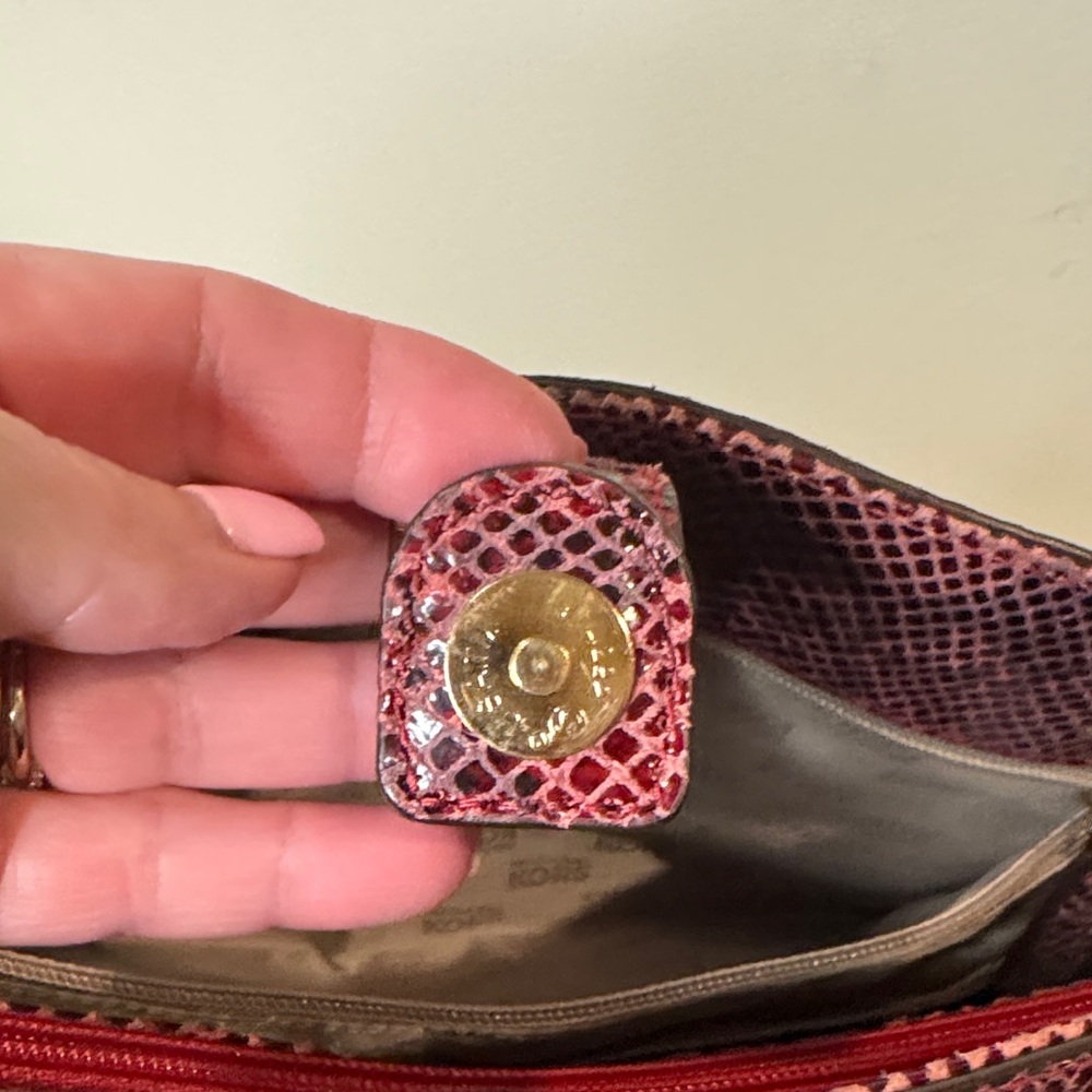 Michael Kors Bedford Red & Black Python-Embossed … - image 12